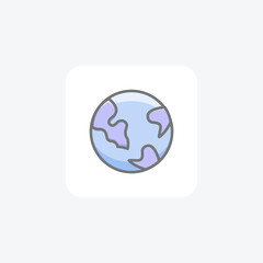 Collection of Flat icon Depicting a Global World 
