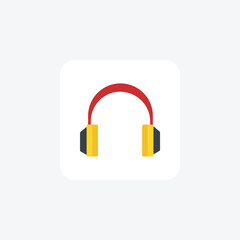 Stylish Flat icon for Headphones 
