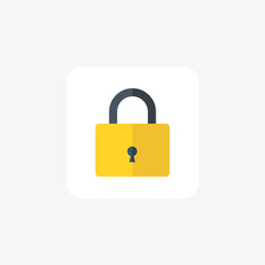 A Sleek Collection of Flat icon Representing Locks and Security 
