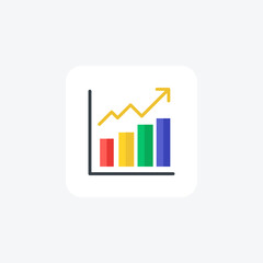 Flat FinanceChart Dynamic Flat icon for Financial Analysis 
