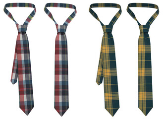 Tie. Business neck ties. Isolated Plaid Tie