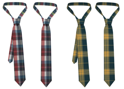 Tie. Business neck ties. Isolated Plaid Tie