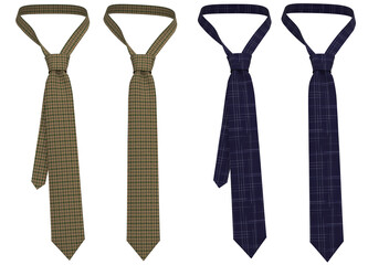 Tie. Business neck ties. Isolated Plaid Tie