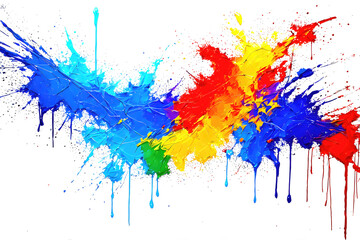 Fototapeta premium Abstract colorful background, oil paint splashes isolated on white background. Generative Ai.
