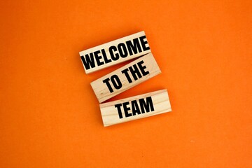 stick with the alphabet letter word welcome to the team. the concept of hiring new employees. the...