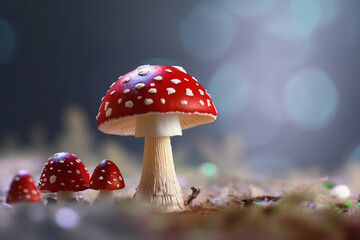 Microdosing, growing mushrooms in vitro. The concept of alternative medicine, micro-dosing and fly agaric mushrooms treatment