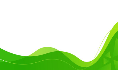 Abstract green waves template isolated on white background 