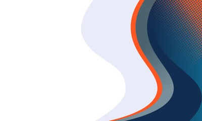 Modern abstract frame with blue  and orange waves isolated on white background suitable for corporate banner, brochure, poster