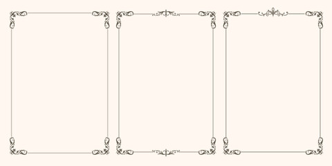 Set of vector frames with beautiful corners
