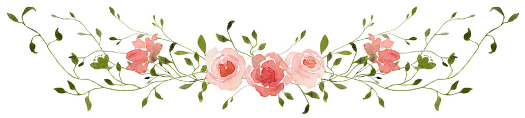 Vintage French roses compositions illustrations  - 616136326