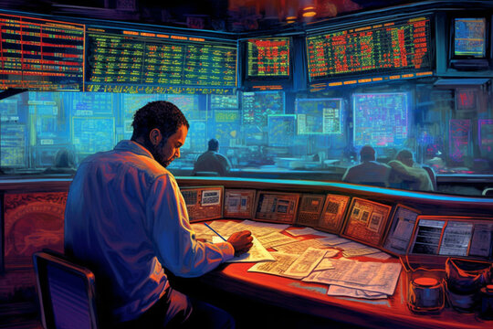 a person at a sportsbook, studying odds and placing bets on a sporting event Generative AI