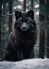 Obraz premium Black Fox Portait