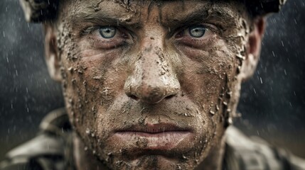 Portrait of a soldier, Generative AI