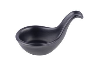 Black chinese china soup spoon  transparent png