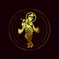Lord Krishna Idol Background Vector Design Template