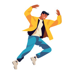 man jumping with confidence and success