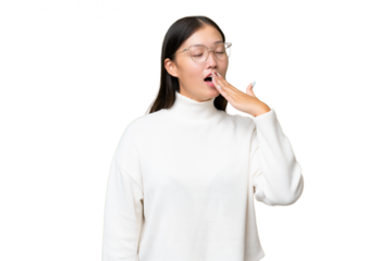 Young Asian woman over isolated background in back position and looking back