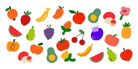 Set of trendy fruit element