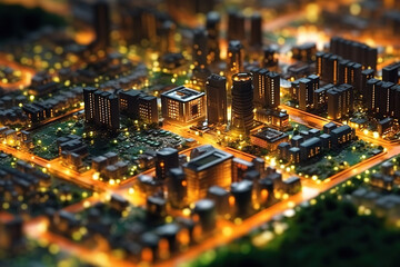 Obraz premium Urban building viewing big data concept map