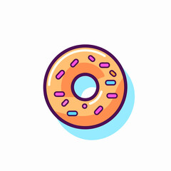 Donut Icon on White Background. Vector Illustration. Minimalist Donut Icon. Crisp and Pixel-Perfect Design.