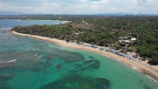 Punta Patilla beach on Dominican Republic Island sky view