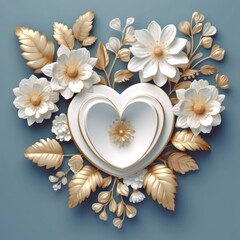 A Love-Filled 3D Heart Blooming in the Background.