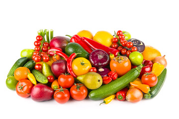 Fototapeta na wymiar vegetables and fruits isolated on white background.