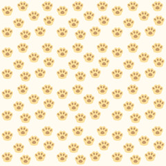 seamless pattern, orange cat feet
