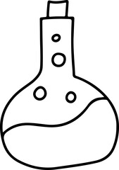 Cute doodle halloween potion. Simple coloring card holidays design element, nursing