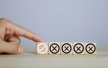 Check mark for auditing, business surveys, decision making and agreement planning, customer satisfaction feedback.	
