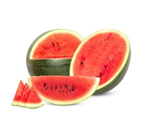 watermelon isolated on white background, clipping path, full depth of field