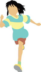 Girl running 4 Vector Illustration