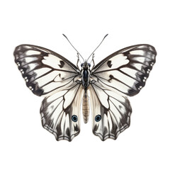 Marbled white butterfly -  Melanargia galathea. Transparent PNG. Generative AI