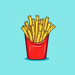 Chips hand-drawn illustration. French fries. Vector doodle style cartoon illustration