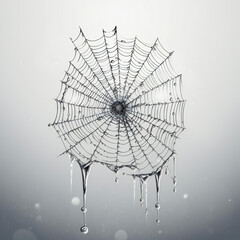 Naklejka premium 3d spider net on a light background. Generative AI.