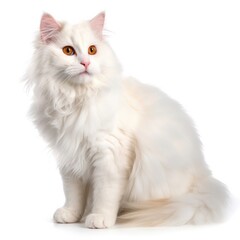 American Curl cat isolated on white background. Generative AI