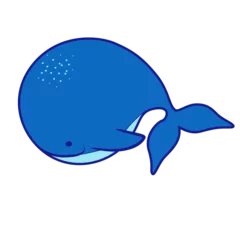 Foto op Canvas Cute cartoon whale isolated on white background. Illustration on transparent background © tiena