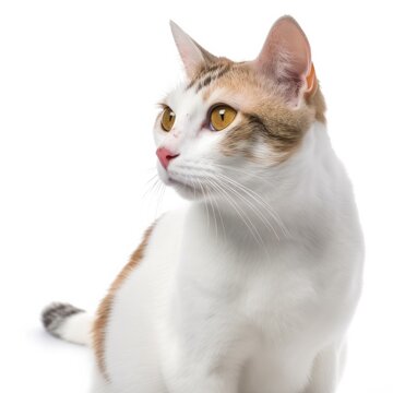 Javanese cat cat isolated on white background. Generative AI