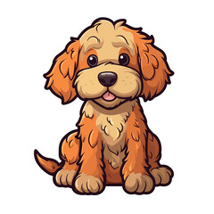 Fototapeta premium a cute puppy sitting down with orange and brown fur