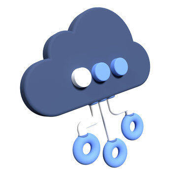 3d cloud computing technology. Cloud storage technology and online data storage. 3d render illustration
