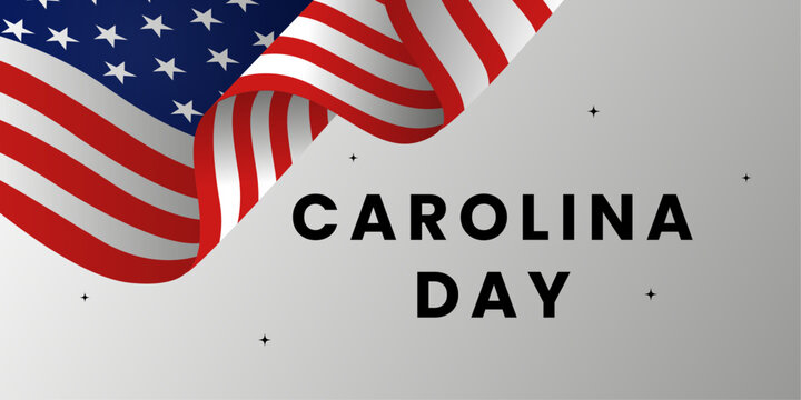 Carolina day. South Carolina, Columbia, May 23, 1788 on black background.