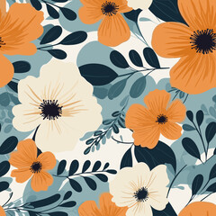 Minimalist Floral Tile. Delicate Petals.