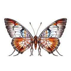 Naklejka premium Two-tailed pasha butterfly - Charaxes jasius. Transparent PNG. Generative AI