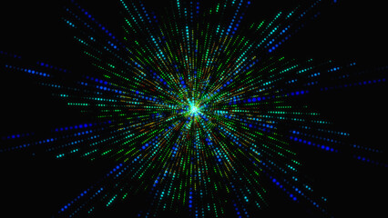 a green cyan backdrop with a variety of colors. Effect of light speed. Background with a gradient, a luminous circle, and a lens effect. Elegant banner template for a vibrant sale. Image in a stock