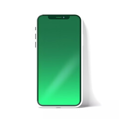 Close up of man's hand holding a smart phone with vertical green mock up chroma key screen and doing gestures on touchscreen