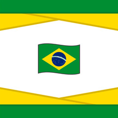 Brazil Flag Abstract Background Design Template. Brazil Independence Day Banner Social Media Post. Brazil Vector