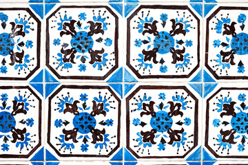 Traditional portuguese and spanish classic tile blue Azulejo background