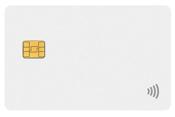 a credit card on a white background