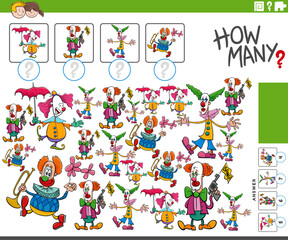 how many cartoon clowns characters counting activity