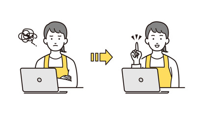 パソコンを使う主婦